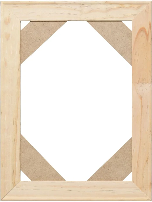 Listón de bastidor estrecho de madera, vista frontal