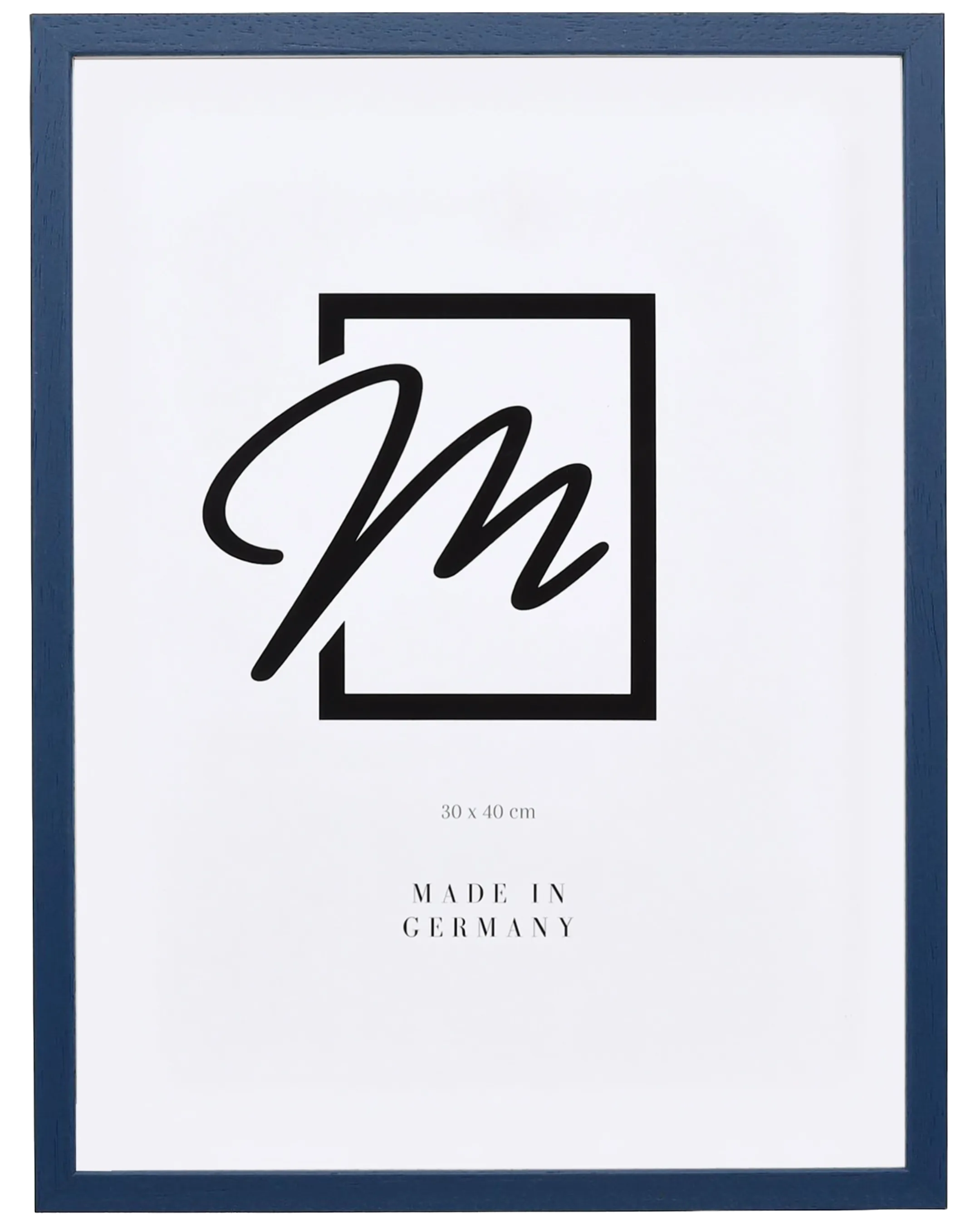 Marco de madera Nele con distanciador Azul – vista frontal
