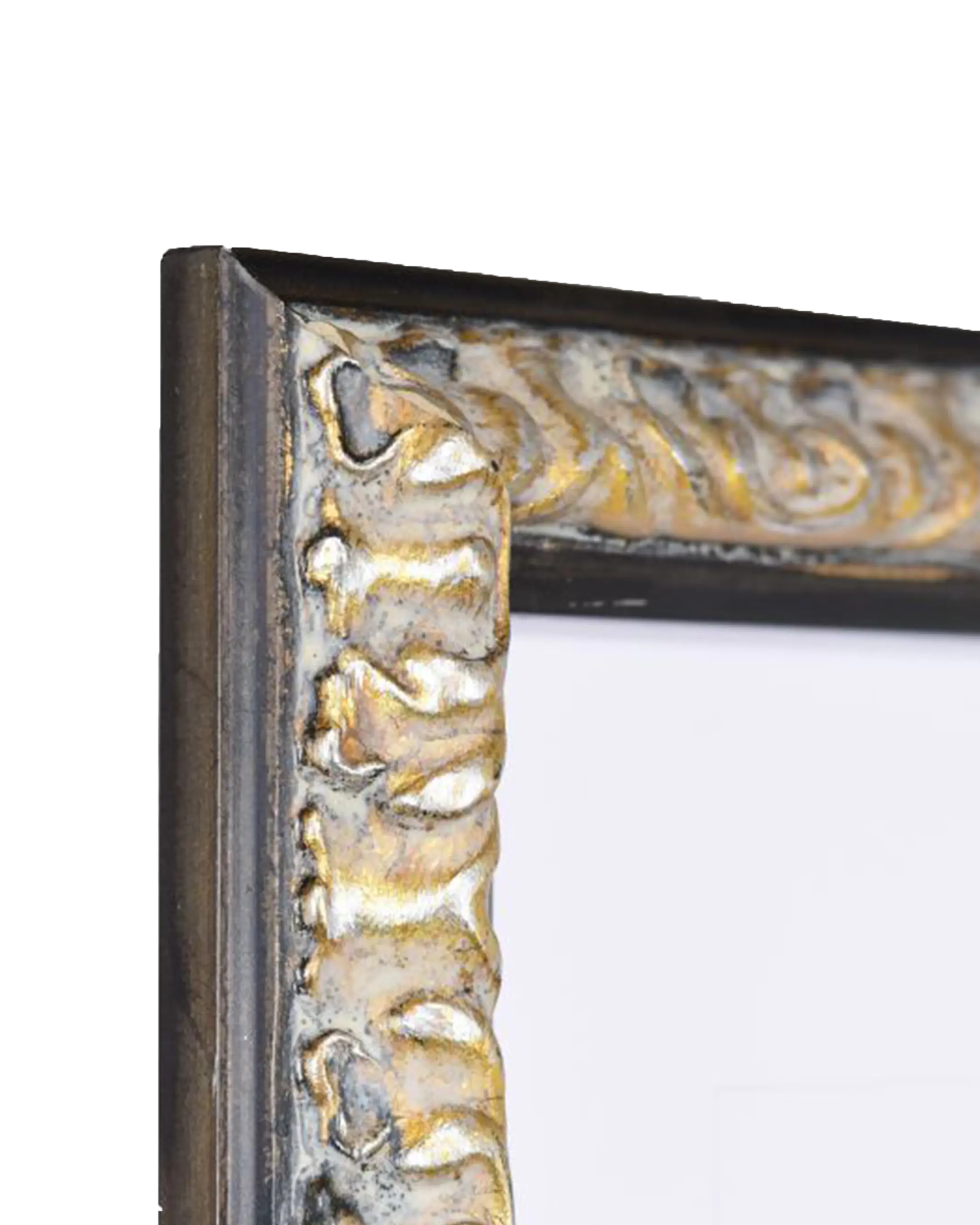 Marco barroco de madera Daria negro – vista de detalle