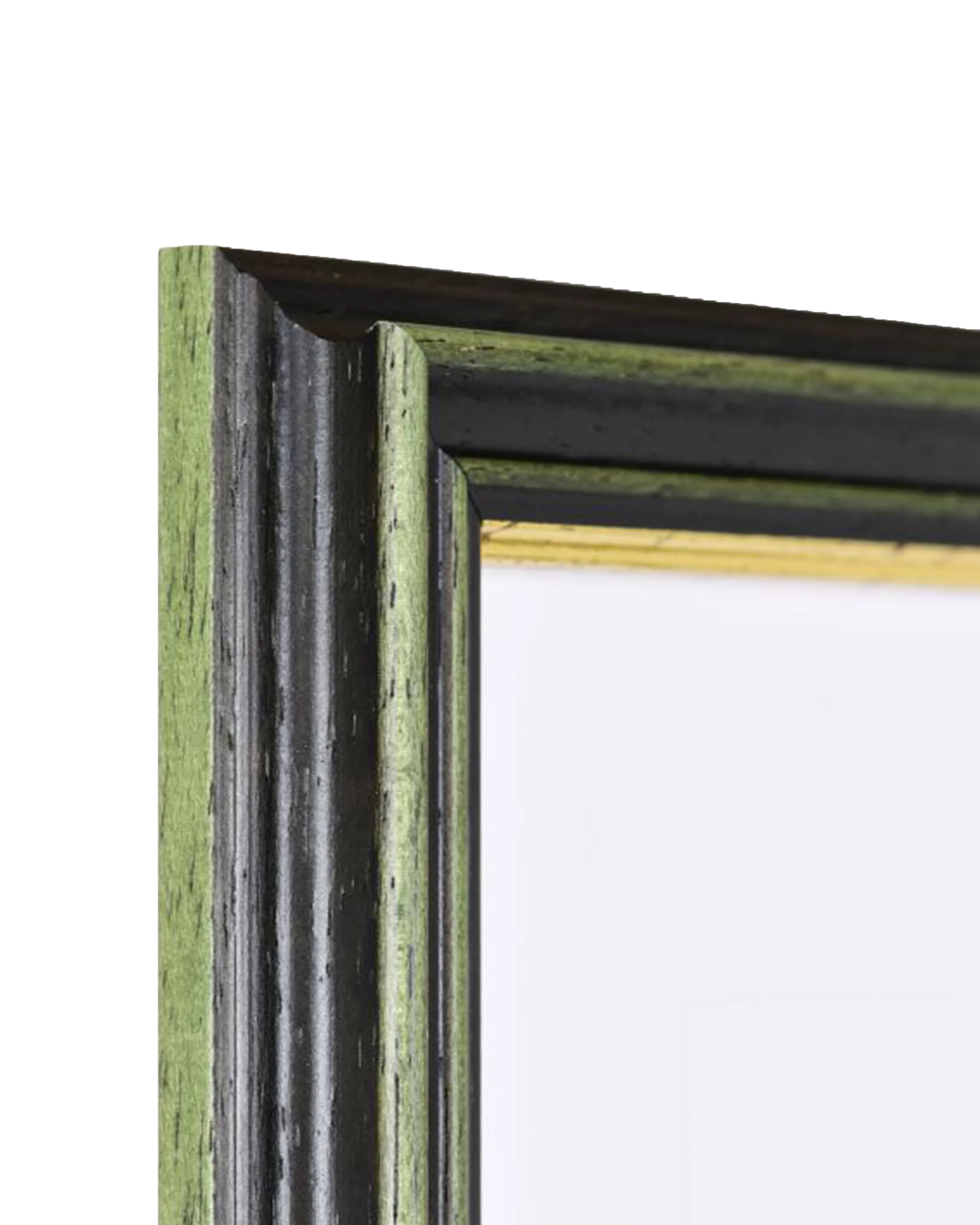 Marco de madera Annelie verde – vista de detalle