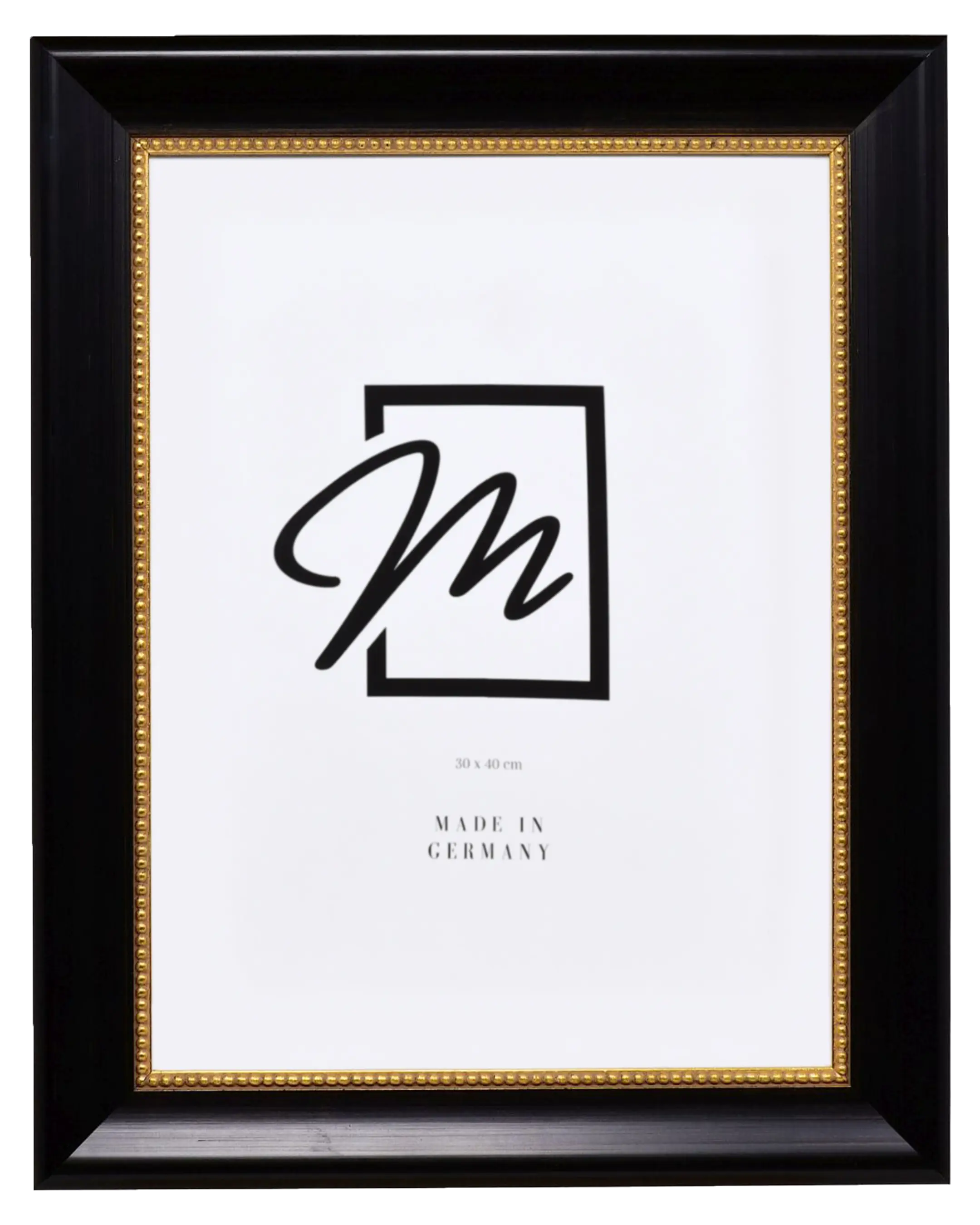 Marco barroco de madera Valentina negro – vista frontal