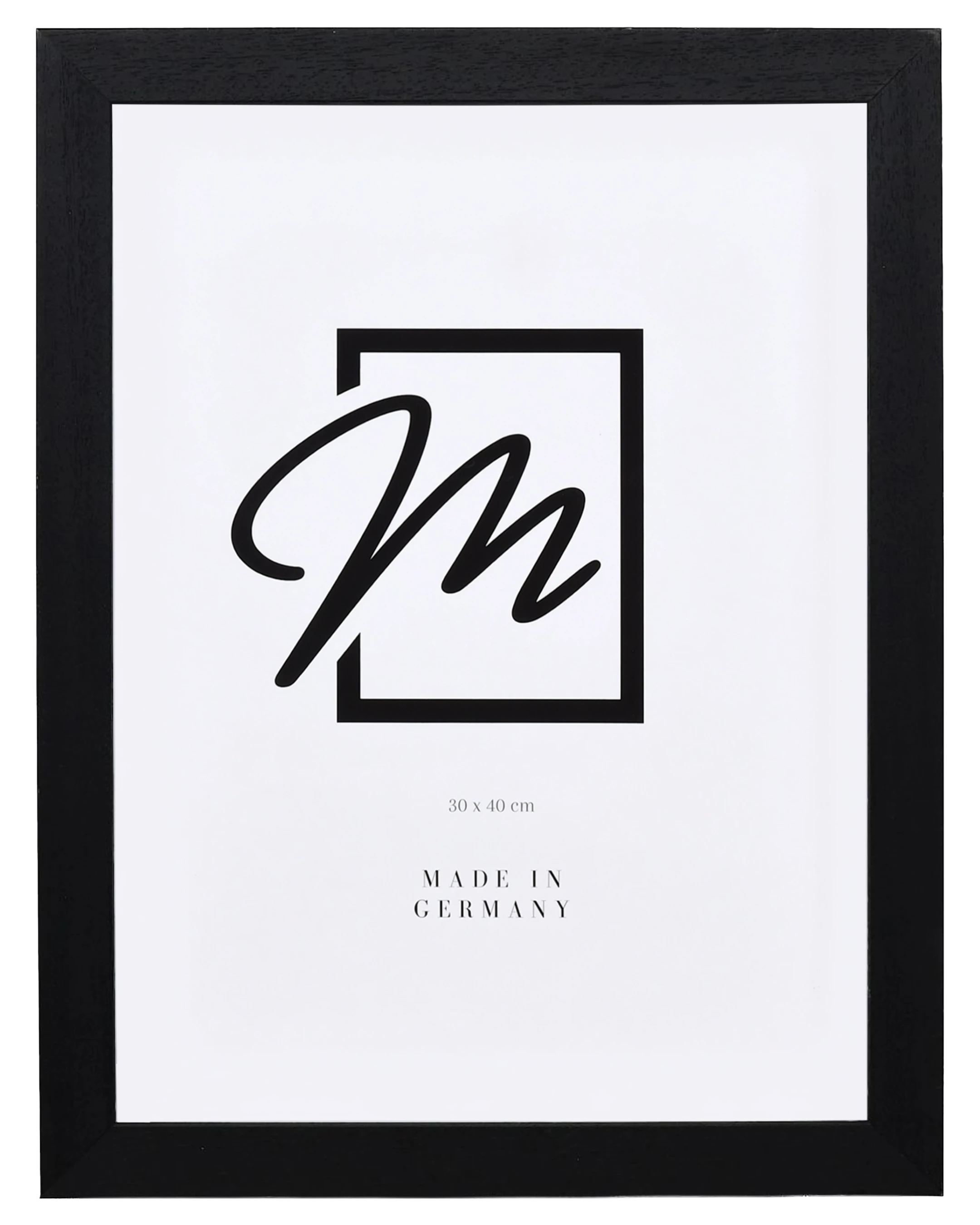 Marco de madera Linda con distanciador negro – vista frontal