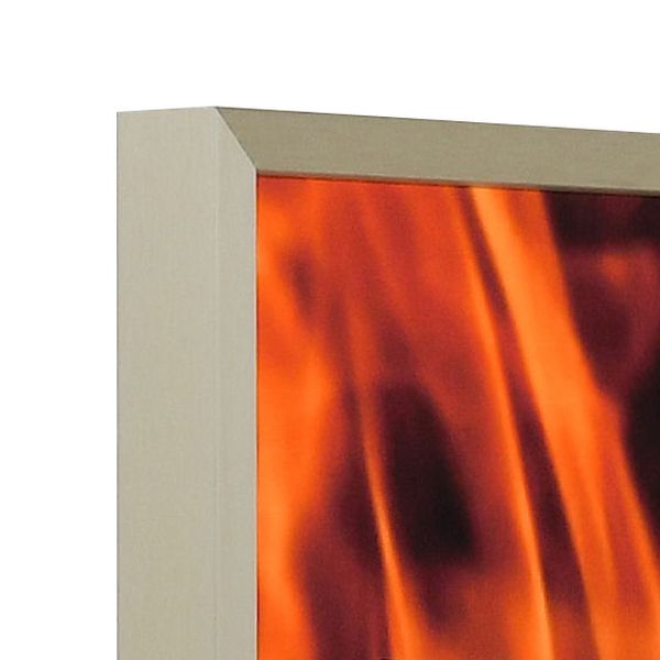Vista de la esquina de un marco de aluminio ignífugo color champán