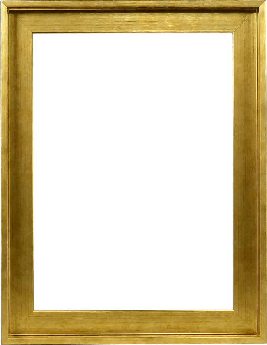 Vista frontal de un marco de caja flotante de 30x40 en oro envejecido