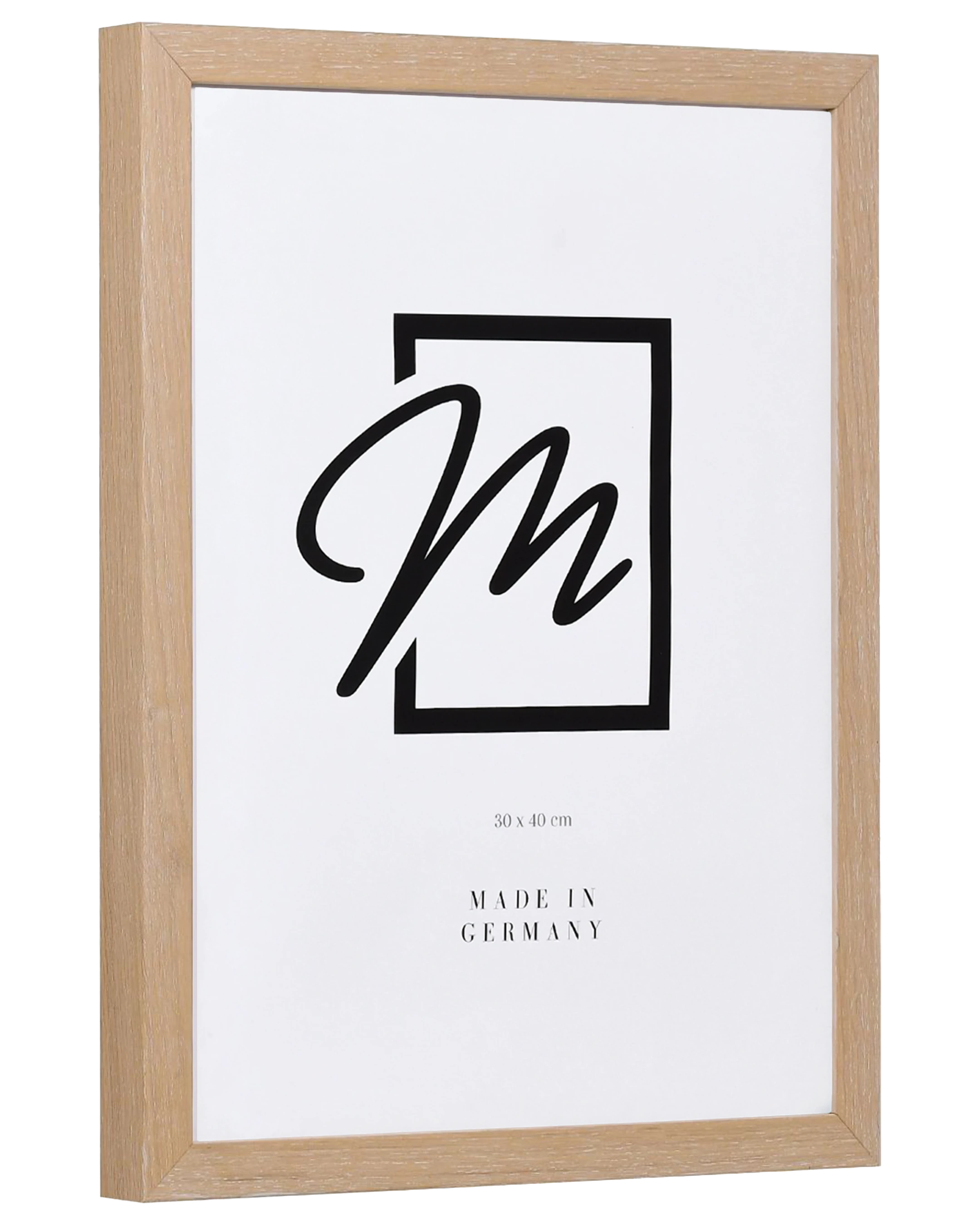 Marco de madera Leonie roble blanqueado – vista lateral
