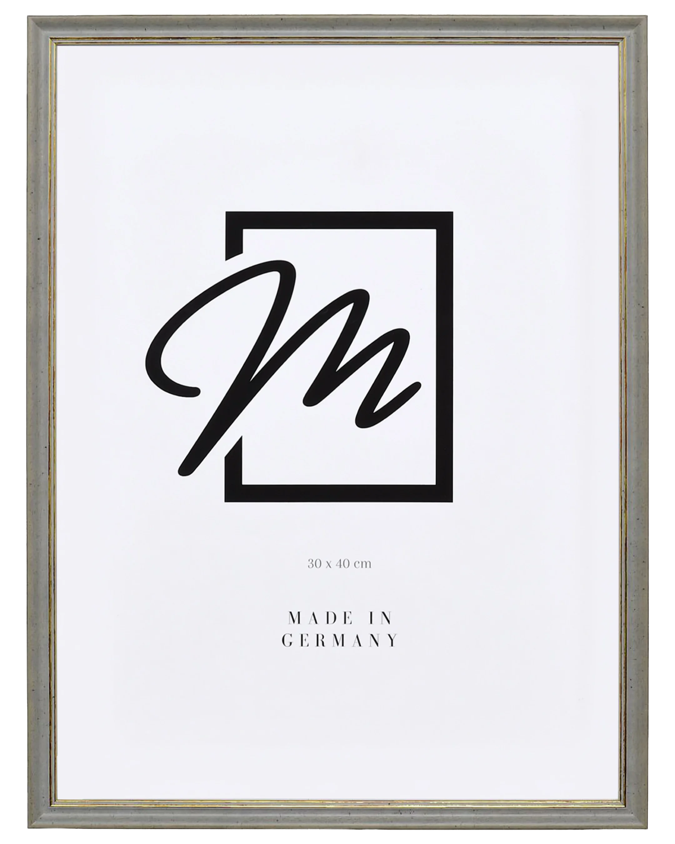 Marco vintage de madera Alma antracita – vista frontal