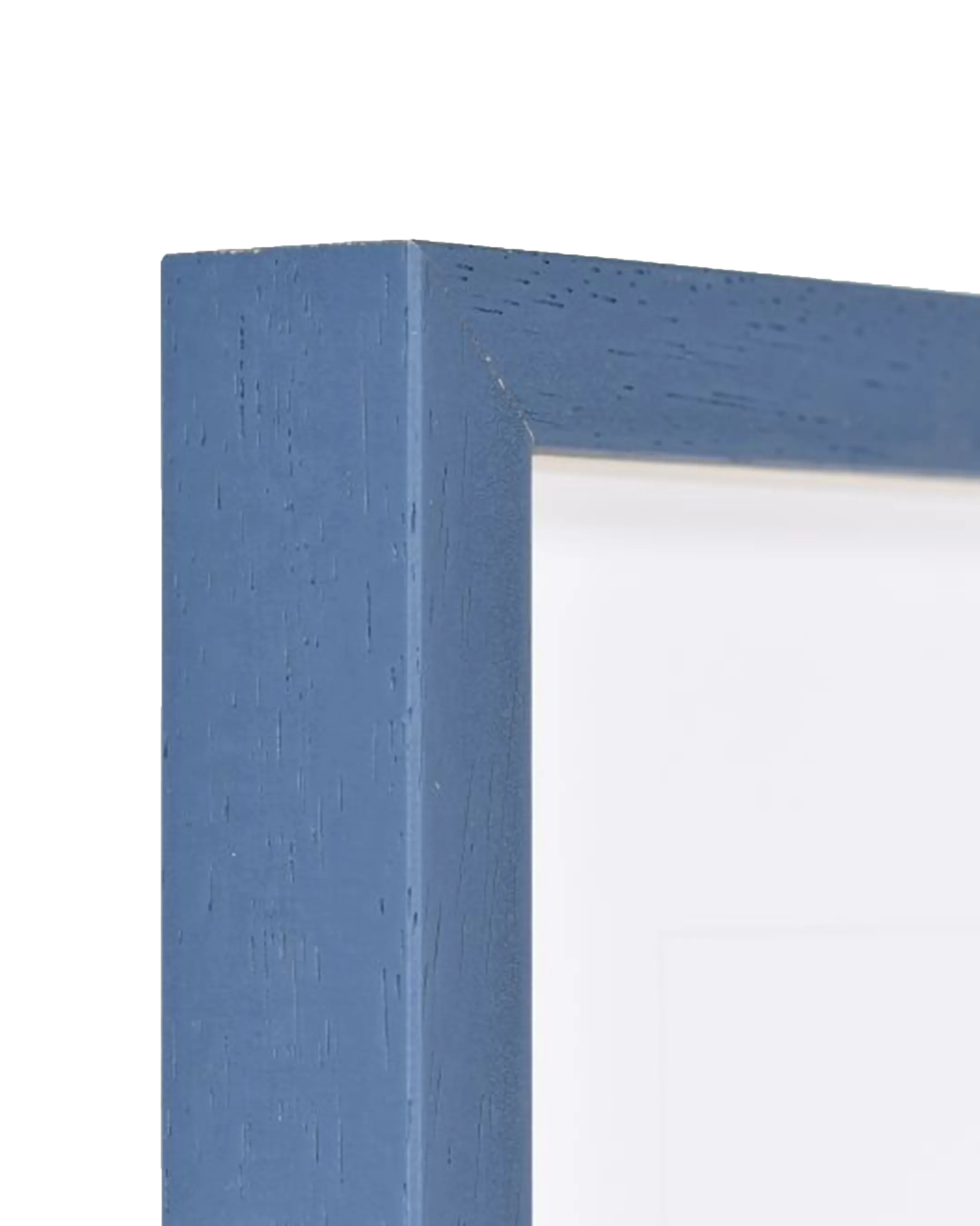 Marco de madera Nele con distanciador Azul – vista de detalle
