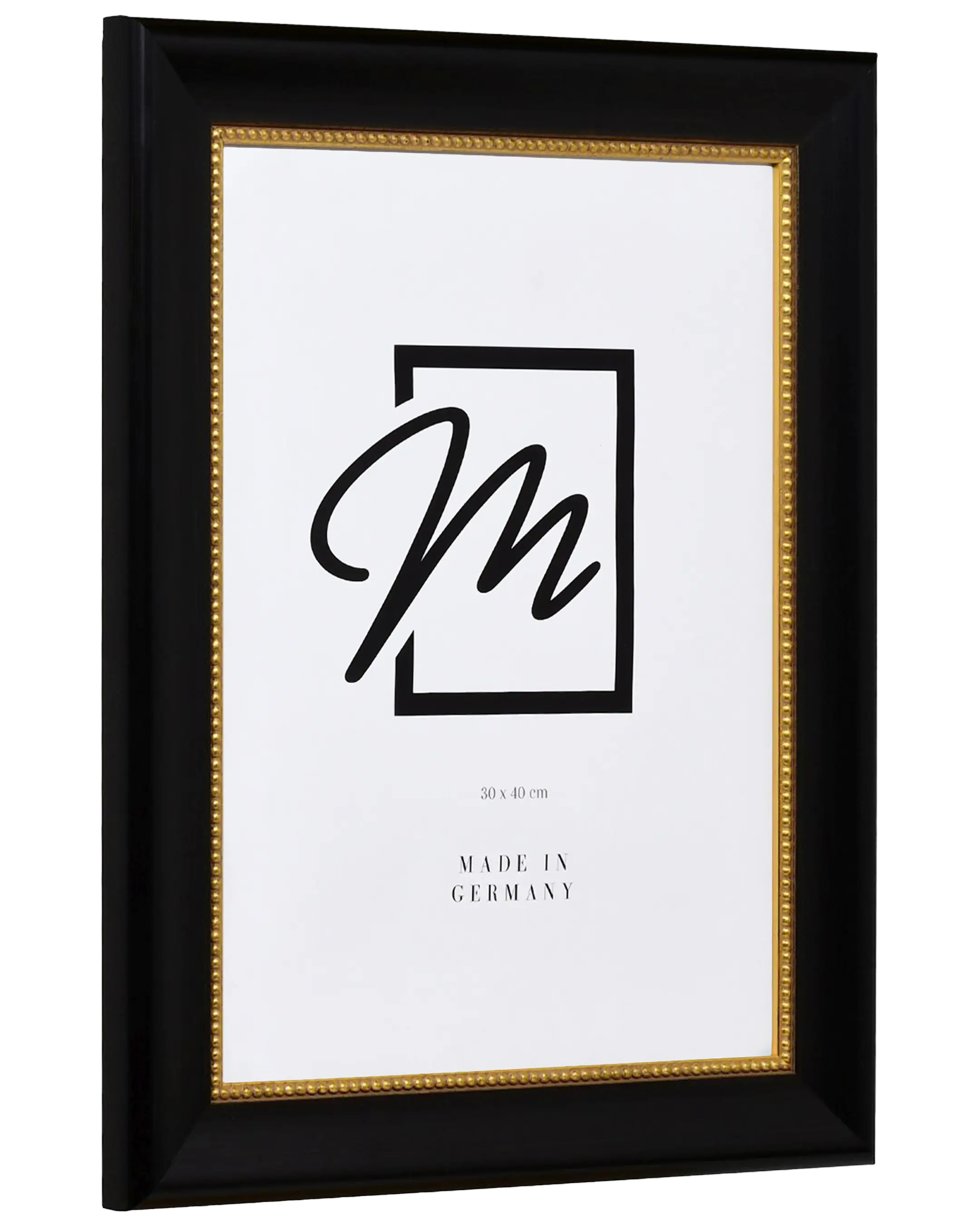 Marco barroco de madera Valentina negro – vista lateral