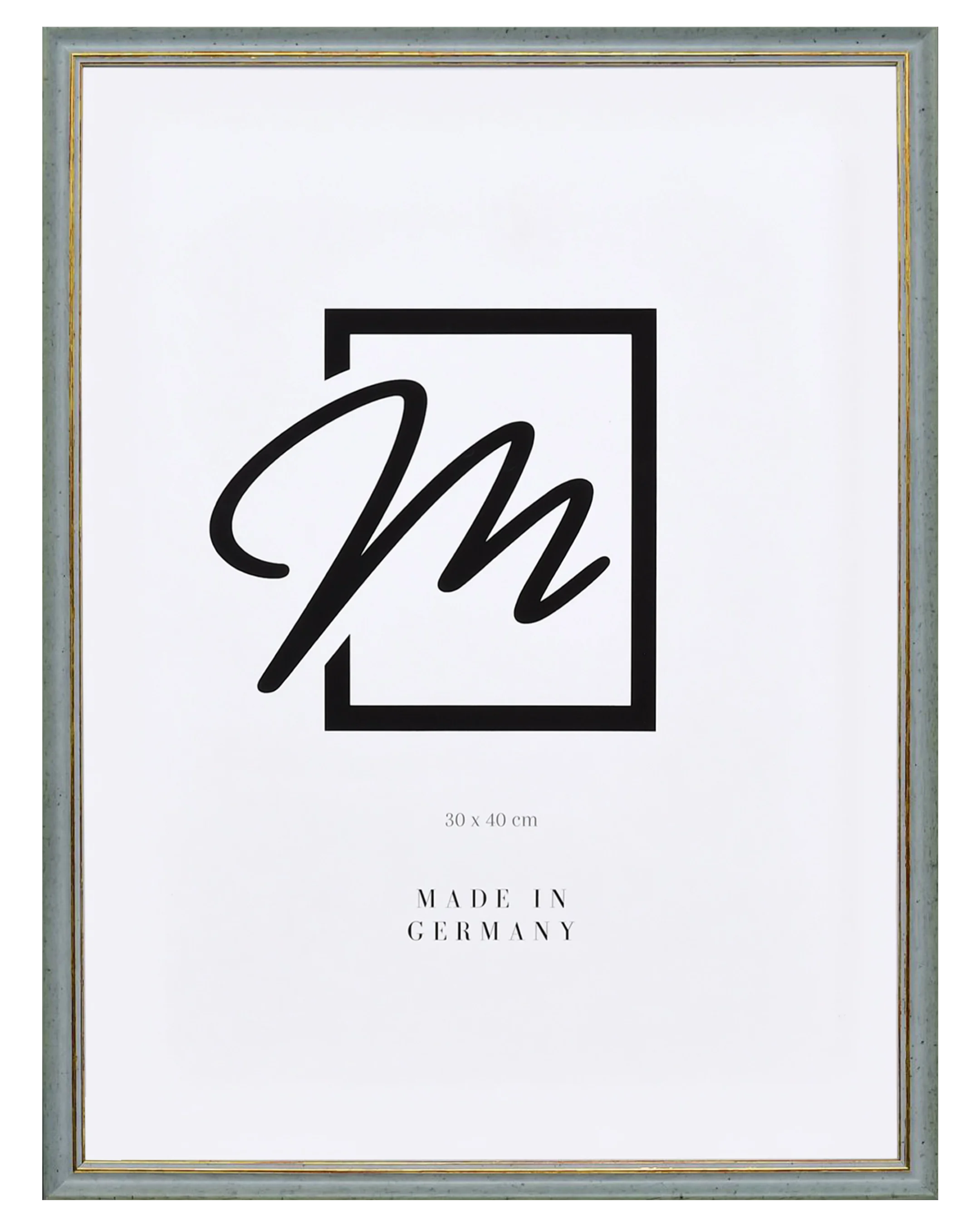 Marco vintage de madera Alma azul – vista frontal