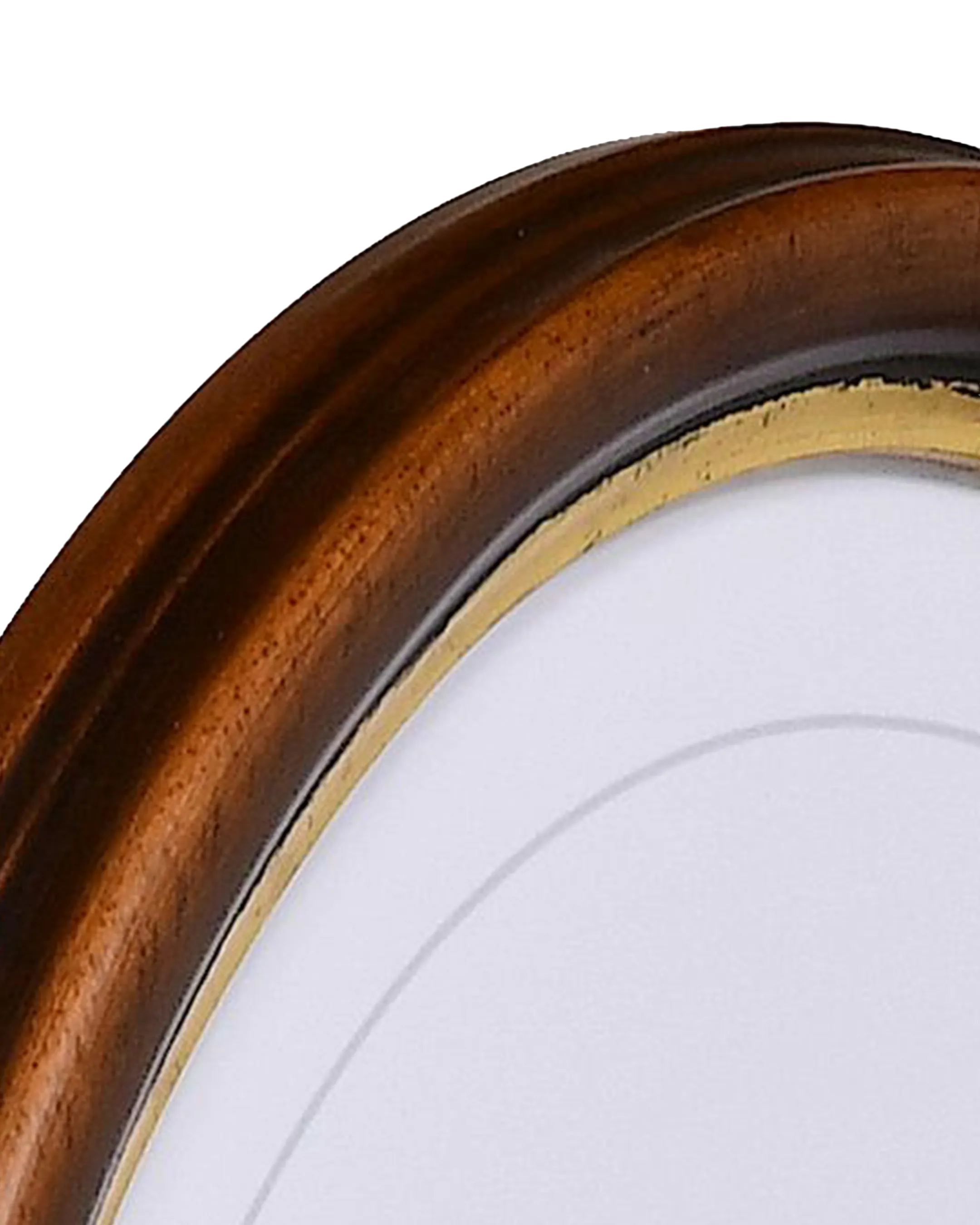 Marco oval Wilma Marrón con ribete dorado – vista de detalle