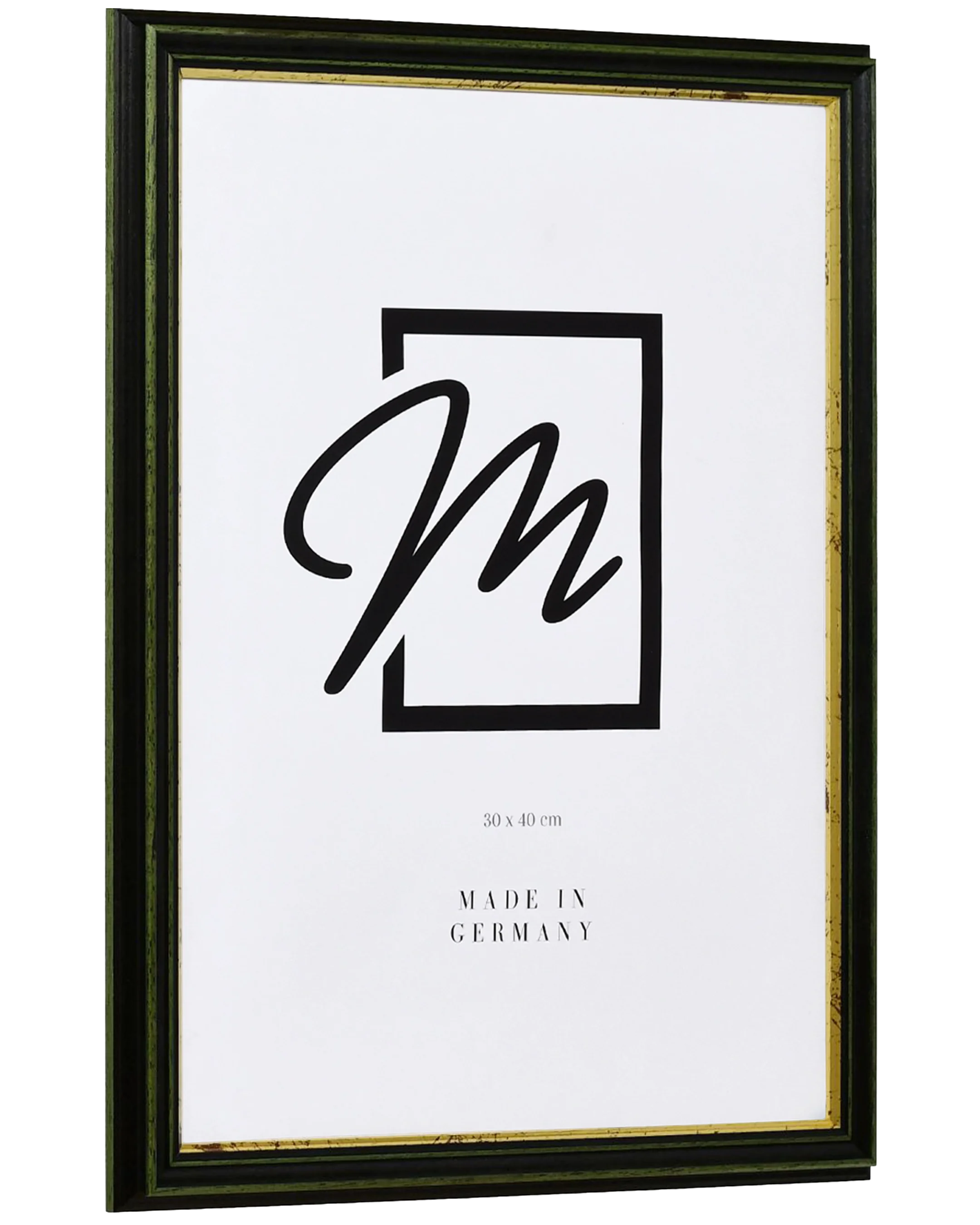 Marco de madera Annelie verde – vista lateral